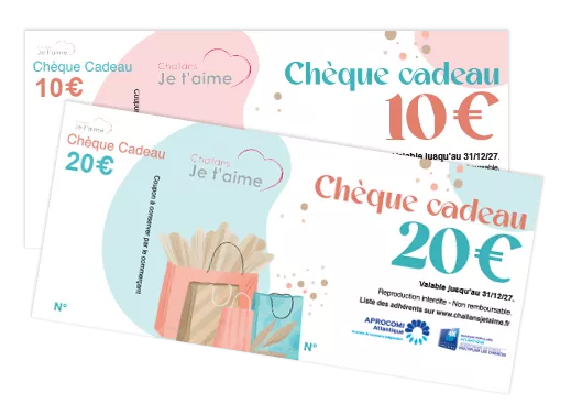 Chèques cadeaux Challans je t'aime Chèques cadeaux Challans je t'aime